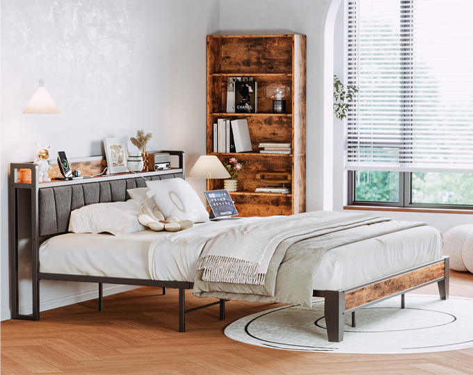 Wayfair | Grey Polyester & Polyester blend Beds You'll Love in 2023